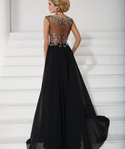 Christina Wu Elegance Beaded Illusion Chiffon Long Gown 20185 - 1 Pc Navy/Navy In Size 6 Available Formal Gowns 5 Christina Wu Elegance Beaded Illusion Chiffon Long Gown 20185 - 1 Pc Navy/Navy In Size 6 Available Formal Gowns