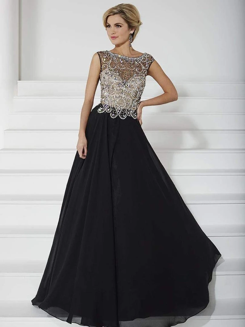 Christina Wu Elegance Beaded Illusion Chiffon Long Gown 20185 - 1 Pc Navy/Navy In Size 6 Available Formal Gowns 3 Christina Wu Elegance Beaded Illusion Chiffon Long Gown 20185 - 1 Pc Navy/Navy In Size 6 Available Formal Gowns