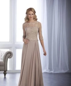 Formal Gowns Christina Wu Elegance - Beaded Lace Illusion Bateau Dress 17848 - 1 Pc Navy In Size 6 Available