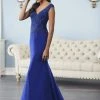 Christina Wu Elegance - Beaded Lace V-Neck Trumpet Evening Gown 17841 - 1 Pc Wine In Size 12 Available Formal Gowns
