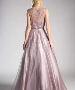 Cinderella Divine - 1020 Embroidered Illusion Bateau Evening Gown 10 Cinderella Divine - 1020 Embroidered Illusion Bateau Evening Gown