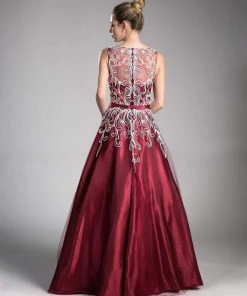Cinderella Divine - 1020 Embroidered Illusion Bateau Evening Gown 12 Cinderella Divine - 1020 Embroidered Illusion Bateau Evening Gown