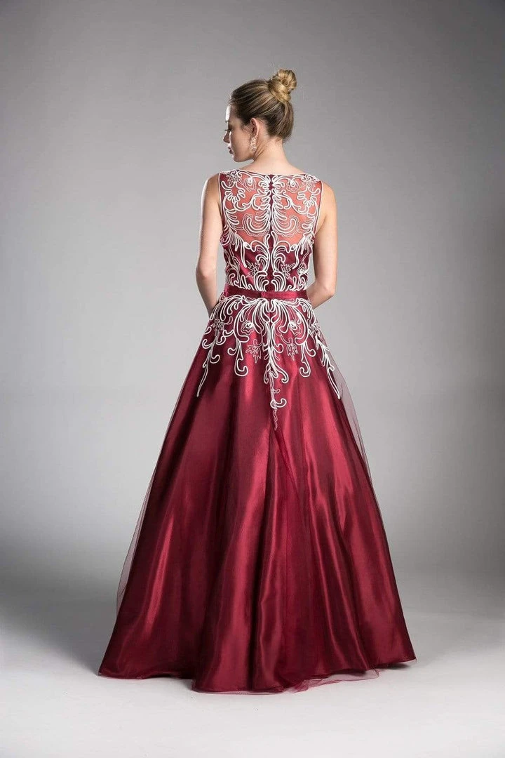 Cinderella Divine - 1020 Embroidered Illusion Bateau Evening Gown 6 Cinderella Divine - 1020 Embroidered Illusion Bateau Evening Gown