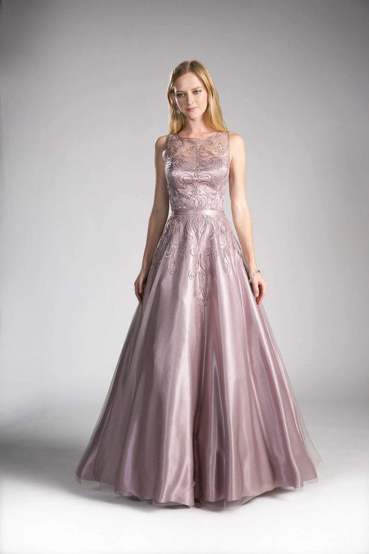 Cinderella Divine - 1020 Embroidered Illusion Bateau Evening Gown 3 Cinderella Divine - 1020 Embroidered Illusion Bateau Evening Gown