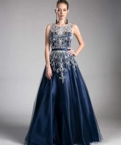 Cinderella Divine - 1020 Embroidered Illusion Bateau Evening Gown 13 Cinderella Divine - 1020 Embroidered Illusion Bateau Evening Gown