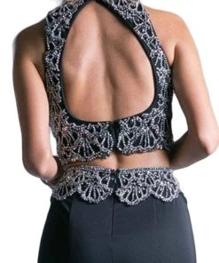 Formal Gowns Cinderella Divine - 11574 Beaded Two Piece Mermaid Gown