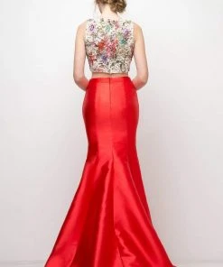 Cinderella Divine - 12013 Two Piece Bateau Mikado Mermaid Dress Formal Gowns 7 Cinderella Divine - 12013 Two Piece Bateau Mikado Mermaid Dress Formal Gowns