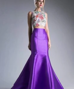 Cinderella Divine - 12013 Two Piece Bateau Mikado Mermaid Dress Formal Gowns 8 Cinderella Divine - 12013 Two Piece Bateau Mikado Mermaid Dress Formal Gowns