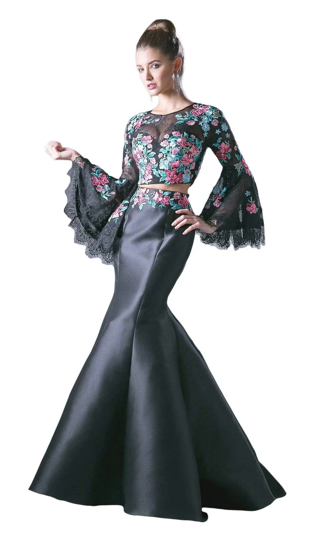 Formal Gowns Cinderella Divine - 13049 Two Piece Floral Embroidered Dress 3 Formal Gowns Cinderella Divine - 13049 Two Piece Floral Embroidered Dress