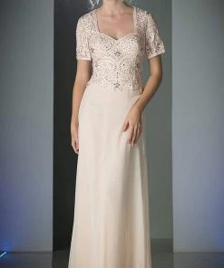 Formal Gowns Cinderella Divine - 1942 Embroidered Sweetheart Sheath Dress