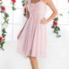 Cinderella Divine - 3801 Floral Strap Empire Waist A-Line Short Dress 1 Cinderella Divine - 3801 Floral Strap Empire Waist A-Line Short Dress