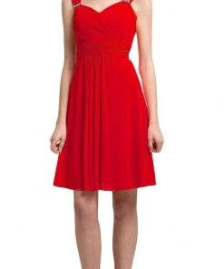 Cocktail Dresses Cinderella Divine - 3832 Wide Strap Keyhole Back Ruched Cocktail Dress