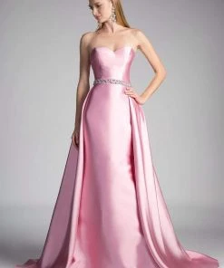 Cinderella Divine - 455 Beaded Belt Strapless Silk Gown With Overskirt Formal Gowns 12 Cinderella Divine - 455 Beaded Belt Strapless Silk Gown With Overskirt Formal Gowns