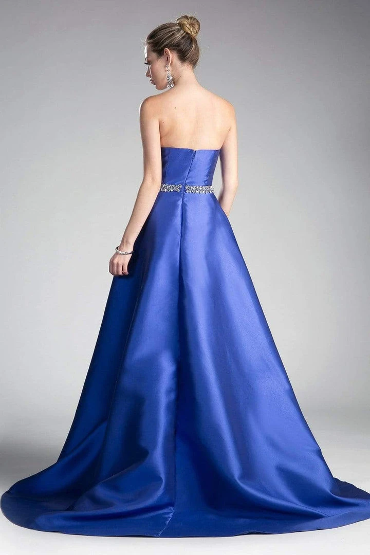 Cinderella Divine - 455 Beaded Belt Strapless Silk Gown With Overskirt Formal Gowns 10 Cinderella Divine - 455 Beaded Belt Strapless Silk Gown With Overskirt Formal Gowns