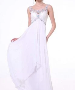 Formal Gowns Cinderella Divine - 57 Sleeveless Beaded Illusion Scoop A-Line Dress