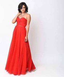 Cinderella Divine - 7455 Strapless Knotted Bodice Chiffon A-Line Dress 11 Cinderella Divine - 7455 Strapless Knotted Bodice Chiffon A-Line Dress