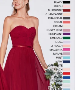 Cinderella Divine - 7455 Strapless Knotted Bodice Chiffon A-Line Dress 14 Cinderella Divine - 7455 Strapless Knotted Bodice Chiffon A-Line Dress