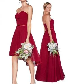 Cocktail Dresses Cinderella Divine - 7456 Strapless Chiffon Short High-Low Hem Dress 13 Cocktail Dresses Cinderella Divine - 7456 Strapless Chiffon Short High-Low Hem Dress