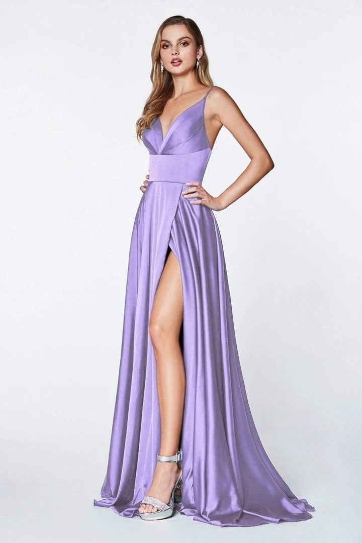 Cinderella Divine - 7472 Spaghetti Straps V Neck Wrap Satin Gown 11 Cinderella Divine - 7472 Spaghetti Straps V Neck Wrap Satin Gown