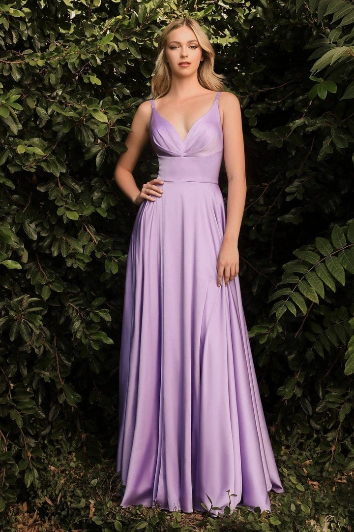 Cinderella Divine - 7472 Spaghetti Straps V Neck Wrap Satin Gown 10 Cinderella Divine - 7472 Spaghetti Straps V Neck Wrap Satin Gown