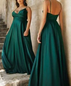 Formal Gowns Cinderella Divine - 7485 Long Satin A-Line Gown