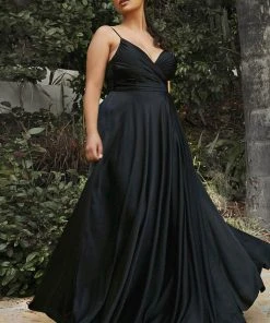 Formal Gowns Cinderella Divine - 7485 Long Satin A-Line Gown 15 Formal Gowns Cinderella Divine - 7485 Long Satin A-Line Gown