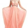 Cinderella Divine - 7959 Sheer Embellished Ruched High Neck Evening Dress Formal Gowns