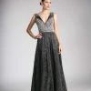Formal Gowns Cinderella Divine - 8269 Metallic Rhinestone Embellished Ruched Gown 2 Formal Gowns Cinderella Divine - 8269 Metallic Rhinestone Embellished Ruched Gown