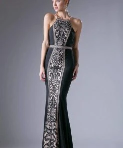 Cinderella Divine - 83821 Halter Fitted Sheath Dress