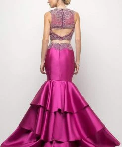 Cinderella Divine - 83903 Two Piece Beaded Tiered Mermaid Dress