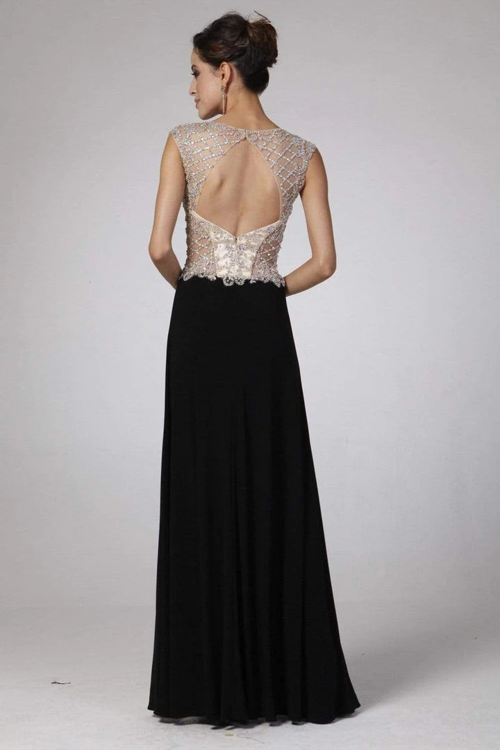 Cinderella Divine - 8907 Beaded Scoop Neck Sheath Dress Formal Gowns 4 Cinderella Divine - 8907 Beaded Scoop Neck Sheath Dress Formal Gowns