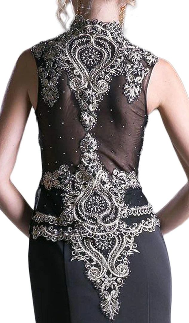 Cinderella Divine - 8946 Embroidered Queen Anne Neck Sheath Dress Formal Gowns 7 Cinderella Divine - 8946 Embroidered Queen Anne Neck Sheath Dress Formal Gowns