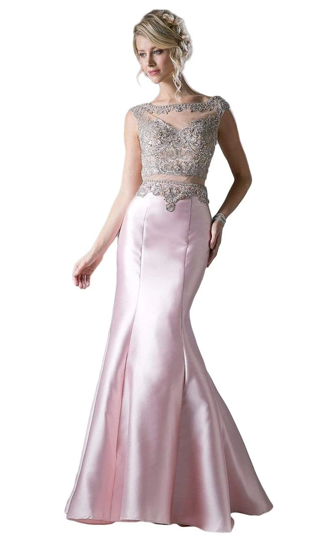 Cinderella Divine - 8990 Jewel Beaded Illusion Bodice Mermaid Gown Formal Gowns 3 Cinderella Divine - 8990 Jewel Beaded Illusion Bodice Mermaid Gown Formal Gowns