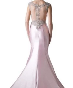 Cinderella Divine - 8990 Jewel Beaded Illusion Bodice Mermaid Gown Formal Gowns