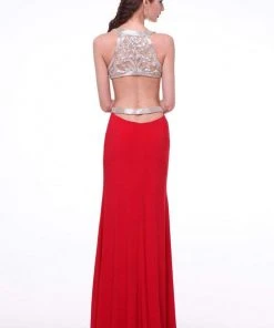 Formal Gowns Cinderella Divine - 959 Beaded Halter Neck Sheath Dress 7 Formal Gowns Cinderella Divine - 959 Beaded Halter Neck Sheath Dress