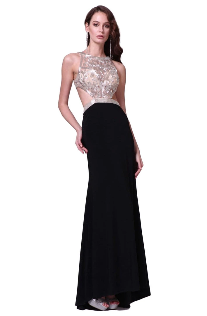 Formal Gowns Cinderella Divine - 959 Beaded Halter Neck Sheath Dress 3 Formal Gowns Cinderella Divine - 959 Beaded Halter Neck Sheath Dress