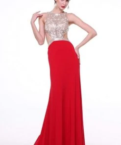 Formal Gowns Cinderella Divine - 959 Beaded Halter Neck Sheath Dress 6 Formal Gowns Cinderella Divine - 959 Beaded Halter Neck Sheath Dress