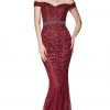 Cinderella Divine - AM122 Off Shoulder Beaded Lace Appliqued Gown Formal Gowns 1 Cinderella Divine - AM122 Off Shoulder Beaded Lace Appliqued Gown Formal Gowns