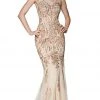 Formal Gowns Cinderella Divine - AM186 Embellished Lace V-Neck Dress 1 Formal Gowns Cinderella Divine - AM186 Embellished Lace V-Neck Dress