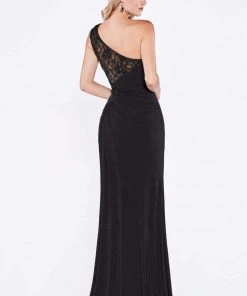 Cinderella Divine - Asymmetric Lace Sheath Evening Dress Formal Gowns