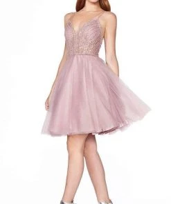 Cinderella Divine - Beaded Embellished Fit And Flare Dress CD0148 Cocktail Dresses