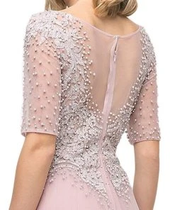 Cinderella Divine - Beaded Lace Bateau A-line Dress With Train U101 - 1 Pc Peach In Size 8 Available Formal Gowns 9 Cinderella Divine - Beaded Lace Bateau A-line Dress With Train U101 - 1 Pc Peach In Size 8 Available Formal Gowns