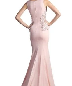 Cinderella Divine - Beaded Lace V-neck Trumpet Dress 12 Cinderella Divine - Beaded Lace V-neck Trumpet Dress