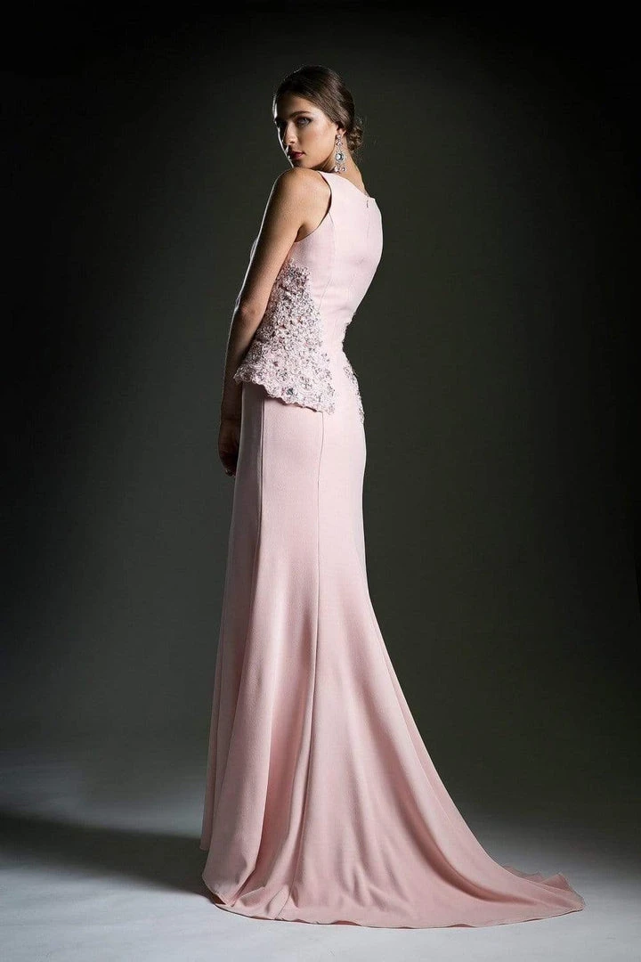 Cinderella Divine - Beaded Lace V-neck Trumpet Dress 7 Cinderella Divine - Beaded Lace V-neck Trumpet Dress