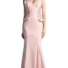 Cinderella Divine - Beaded Lace V-neck Trumpet Dress