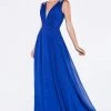 Cinderella Divine - J746 Beaded Plunging Ruched Evening Dress Formal Gowns 1 Cinderella Divine - J746 Beaded Plunging Ruched Evening Dress Formal Gowns