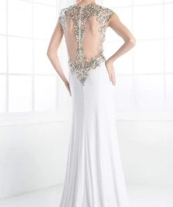 Formal Gowns Cinderella Divine - Bedazzled Deep V-neck Fitted Dress 11 Formal Gowns Cinderella Divine - Bedazzled Deep V-neck Fitted Dress