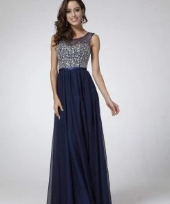 Cinderella Divine - CJ90 Bejeweled Illusion Bodice A-Line Evening Gown 17 Cinderella Divine - CJ90 Bejeweled Illusion Bodice A-Line Evening Gown