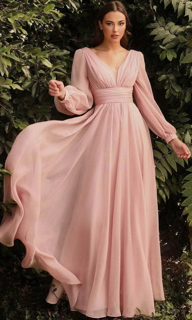 Cinderella Divine - Bishop Sleeve Chiffon Evening Dress CD0192 Formal Gowns 4 Cinderella Divine - Bishop Sleeve Chiffon Evening Dress CD0192 Formal Gowns