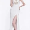 Cinderella Divine Bridal - 60547 Beaded High Halter High Slit Long Dress
